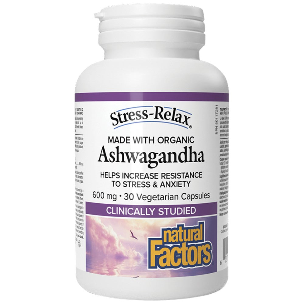 Natural Factors Ashwagandha Stress-Relax 600 mg with KSM-66 - Ашваганда KSM-66 600 mg