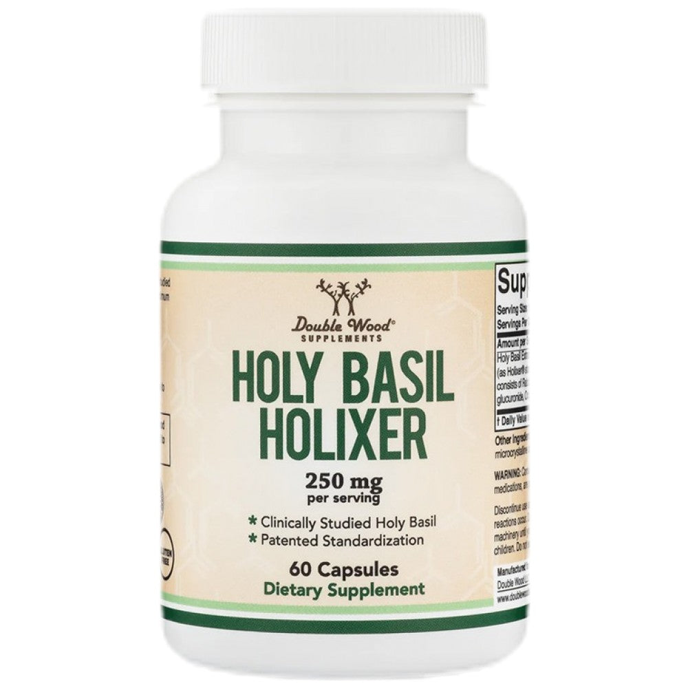 Double Wood Supplements Holy Basil Holixer 250 mg - Свещен босилек (тулси) 250 mg