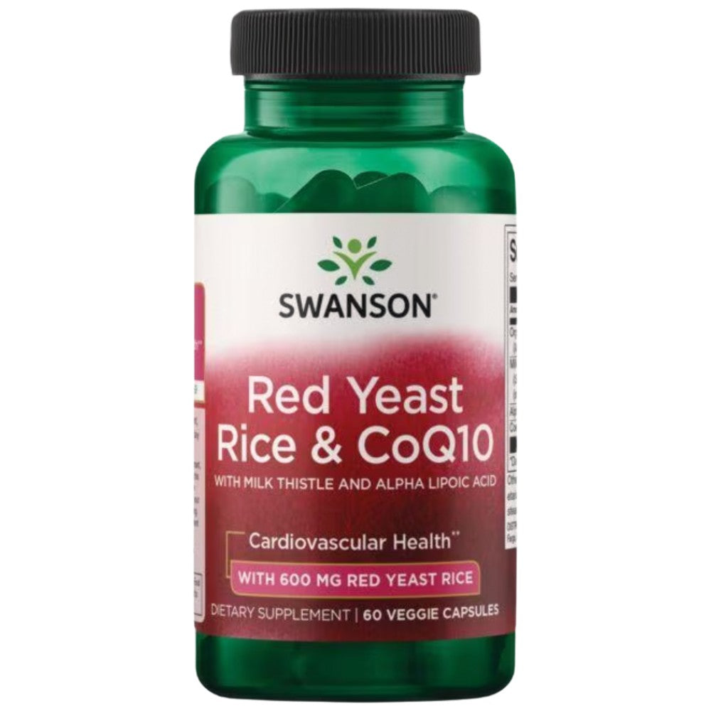 SWANSON Red Yeast Rice & CoQ10 with Milk Thistle and Alpha Lipoic Acid - Червен ориз с Q10 и бял трън