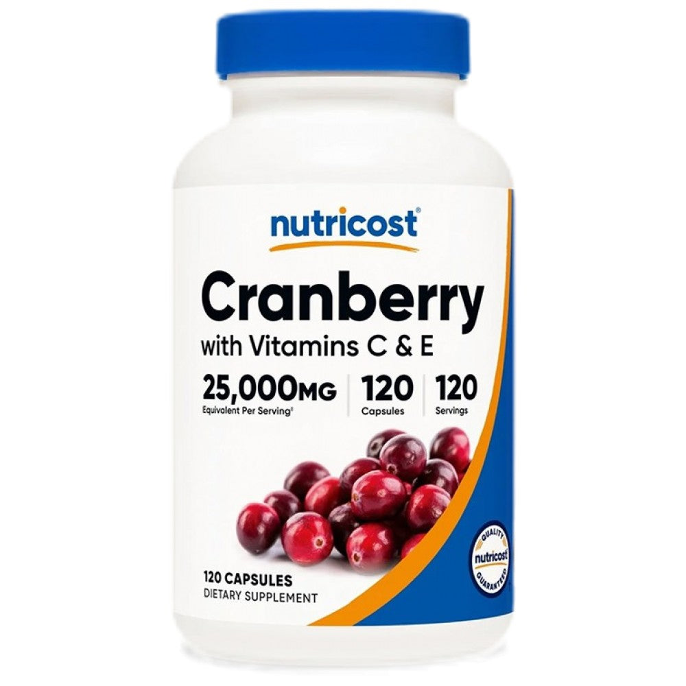 Nutricost Cranberry 500 mg + Vitamins C & E - Червена боровинка с витамини C и E