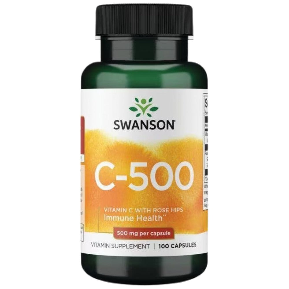 SWANSON Vitamin C with Rose Hips 500 mg - Витамин C с шипка 500 mg