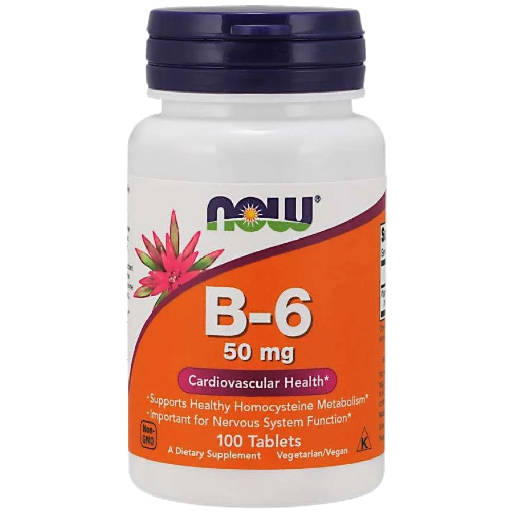 NOW Foods Vitamin B-6 Pyridoxine 50 mg - Витамин Б6 (Пиридоксин)