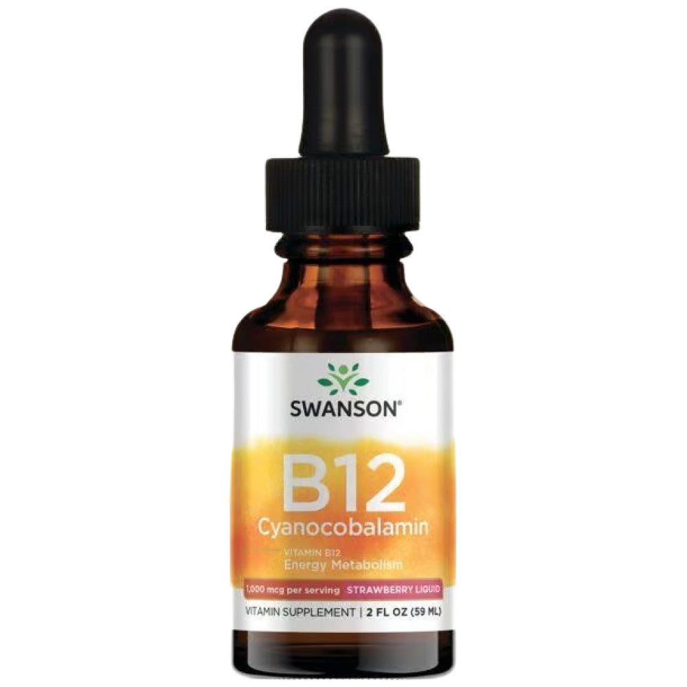 SWANSON Liquid Vitamin B12 Cyanocobalamin 1000 mcg - Течен Витамин Б12 1000 mcg