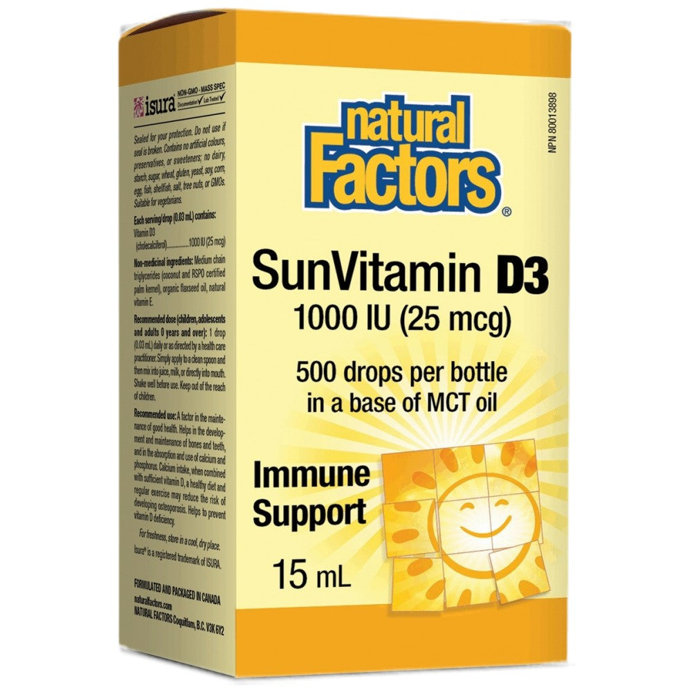 Natural Factors Vitamin D3 1000 IU Drops - Витамин Д3 на капки 1000 IU
